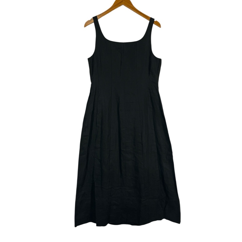NWT Jenni Kayne Kinney Dress in Black Size Large 100% Linen Midi Length - Picture 10 of 12